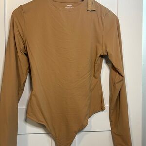 SKIMS Tan Long Sleeve Bodysuit
